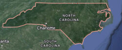 North Carolina from google maps. Can you grow kentucky bluegrass in north carolina usa ?